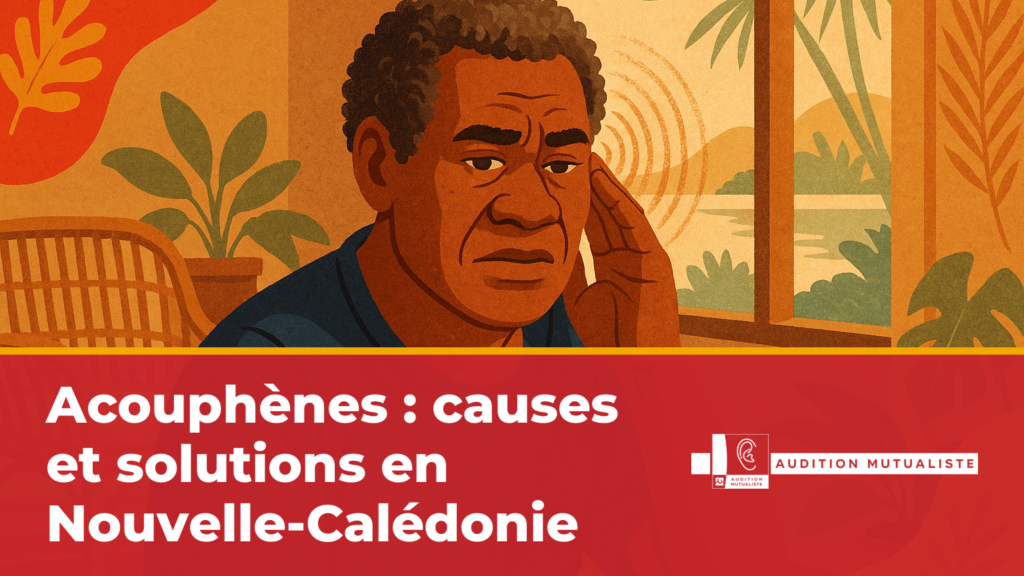 Homme kanak d'âge mûr soucieux portant une main à son oreille près d'une fenêtre dans un intérieur calédonien chaleureux