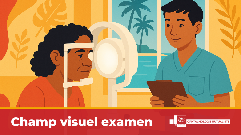 Examen du champ visuel par perimetrie dans un centre d'ophtalmologie en Nouvelle-Caledonie