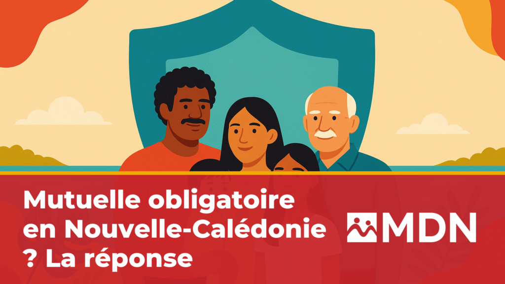 Famille calédonienne multiculturelle protégée par deux niveaux de couverture santé, le RUAMM obligatoire et la complémentaire facultative