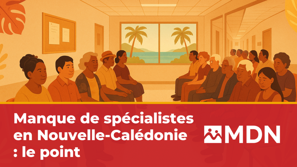 Salle d'attente d'un centre de santé en Nouvelle-Calédonie, chaises occupées par des patients adultes et âgés attendant une consultation